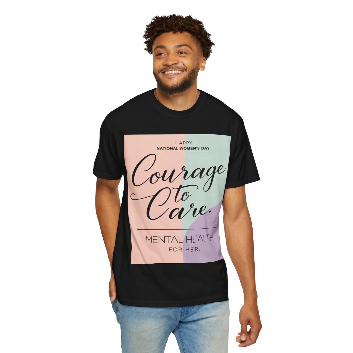 Courage to Care Unisex-T-hemp vir Geestesgesondheidsbewustheid