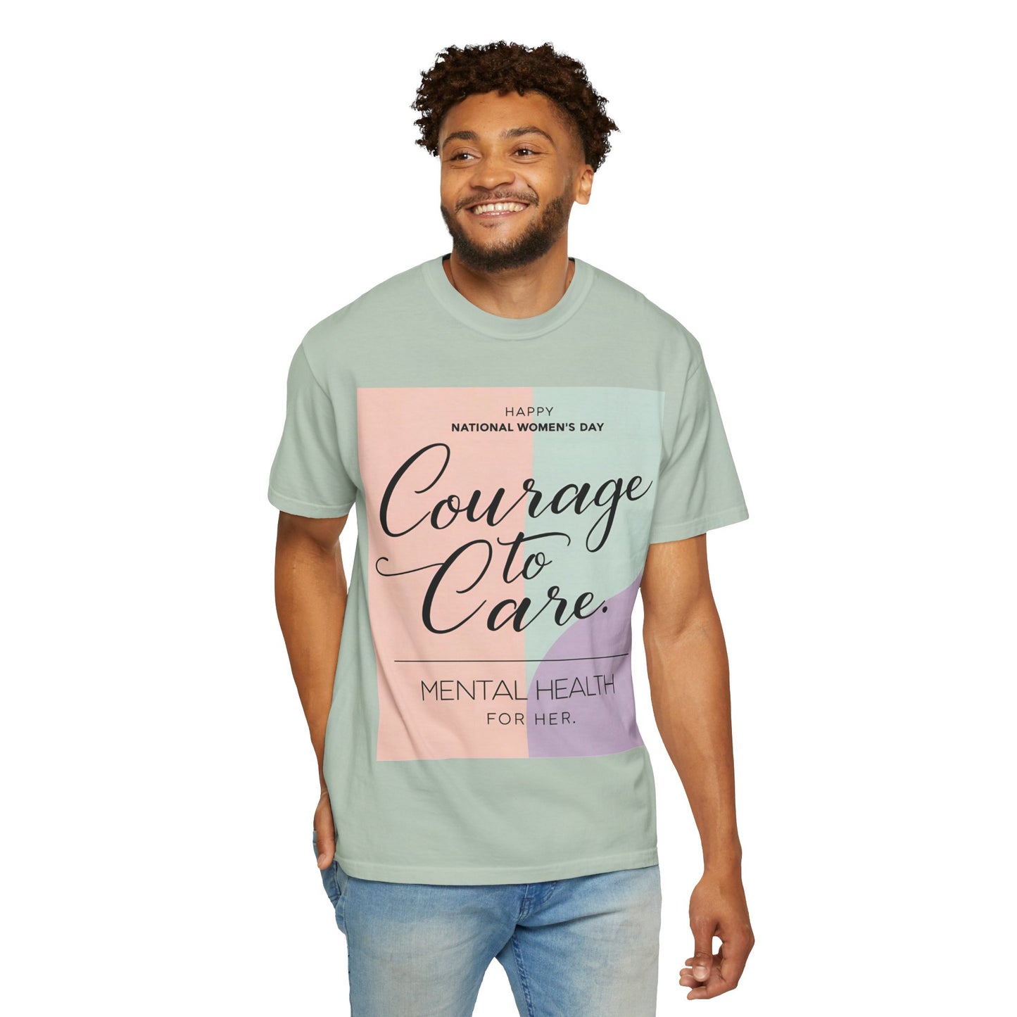 Courage to Care Unisex-T-hemp vir Geestesgesondheidsbewustheid