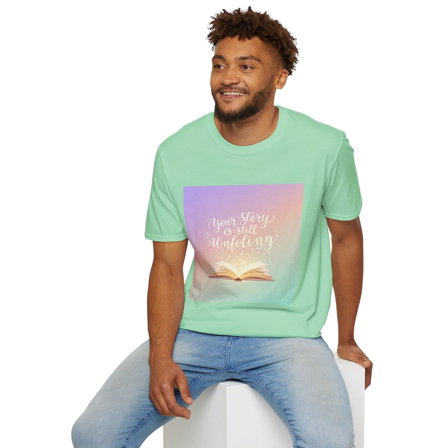 Your Story Is Still Unfolding T-Shirt | Inspirational Unisex Softstyle Tee