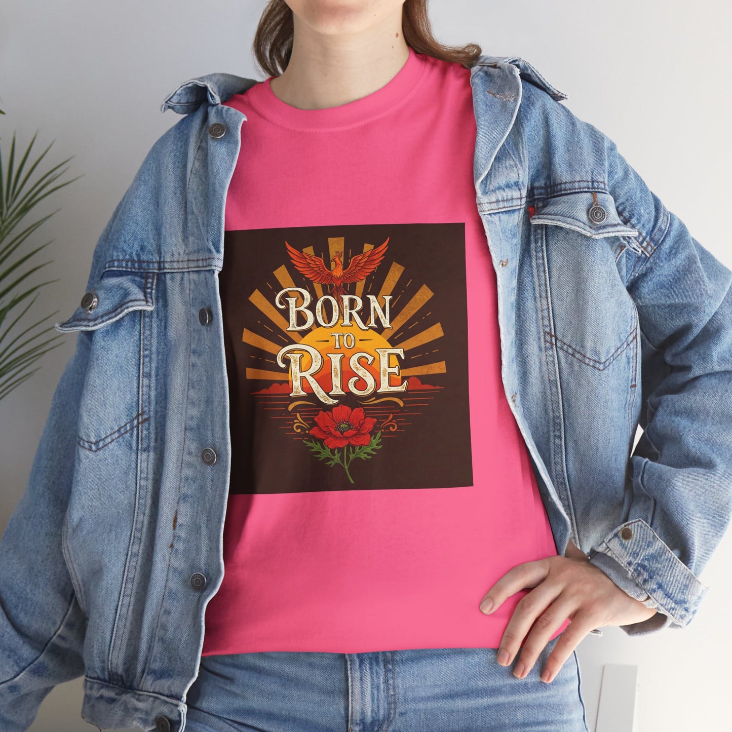 Born to Rise Unisex Heavy Cotton Tee - Inspirational Graphic Shirt