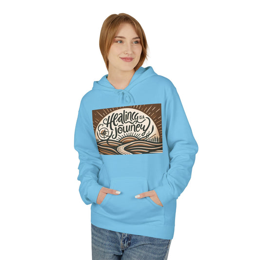 ကုသခြင်းခရီးစဉ် Unisex Fleece Hoodie - အေးအေးချမ်းချမ်းနှင့် စိတ်အားထက်သန်သော ၀တ်စုံ