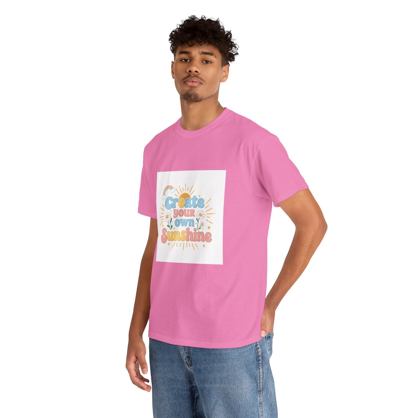 Create Your Own Sunshine Unisex Heavy Cotton Tee - Positive Vibe T-Shirt for Joyful Moments