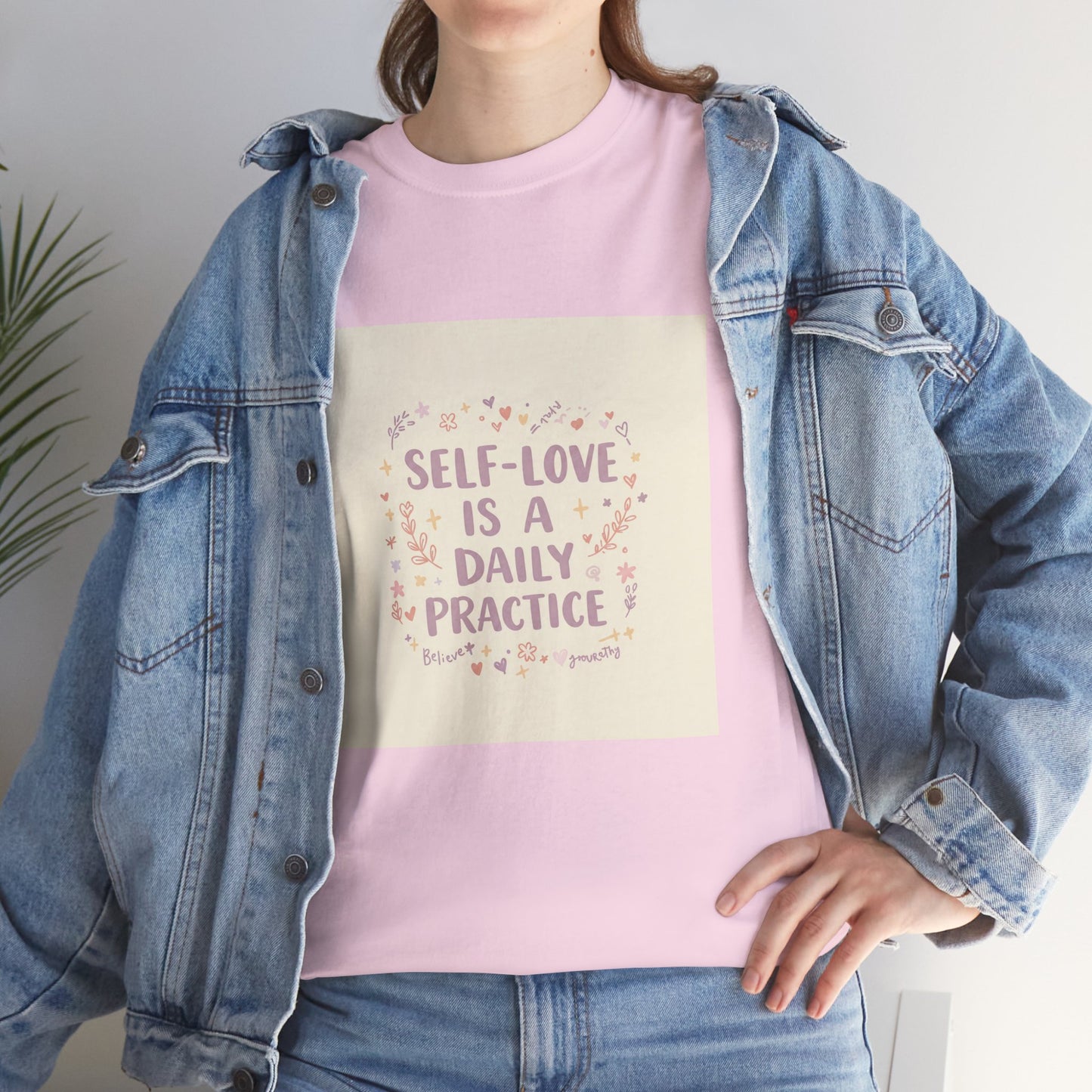 Self-Love is a Daily Practice Unisex Heavy Cotton Tee - Inspirational Graphic Tee