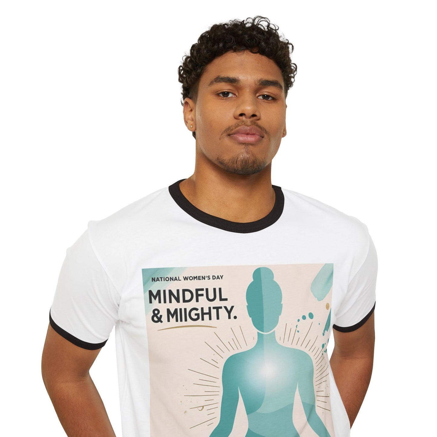 အမျိုးသမီးများနေ့အတွက် Mindful &amp; Mighty Unisex Cotton Ringer T-Shirt