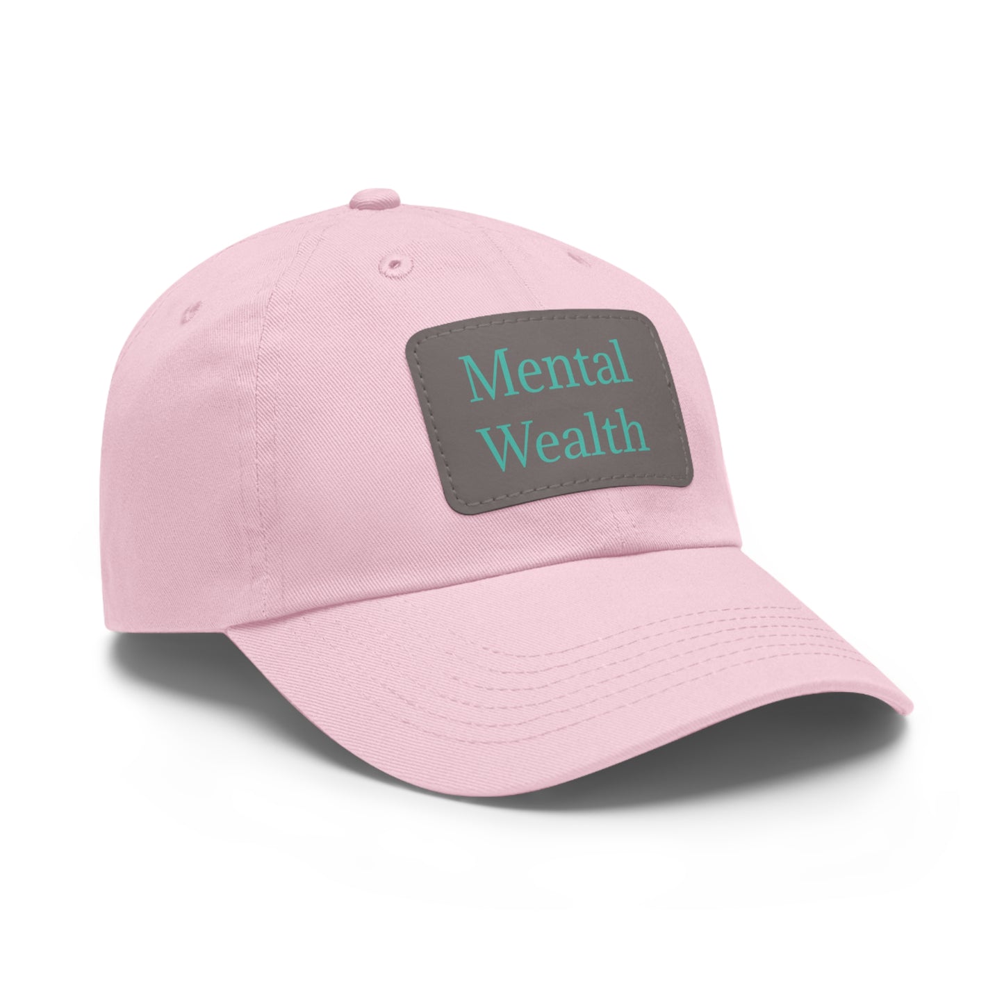 Mental Wealth Dad Hat with Leather Patch - Classic Style Cap for Mindfulness