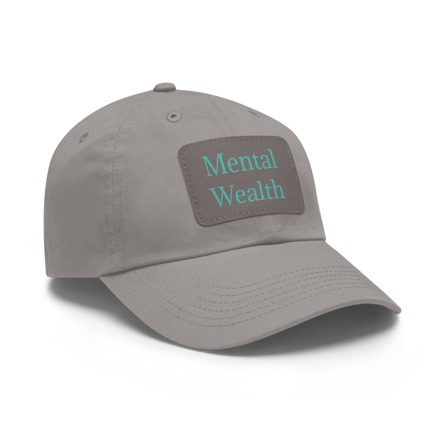 Mental Wealth Dad Hat with Leather Patch - Classic Style Cap for Mindfulness