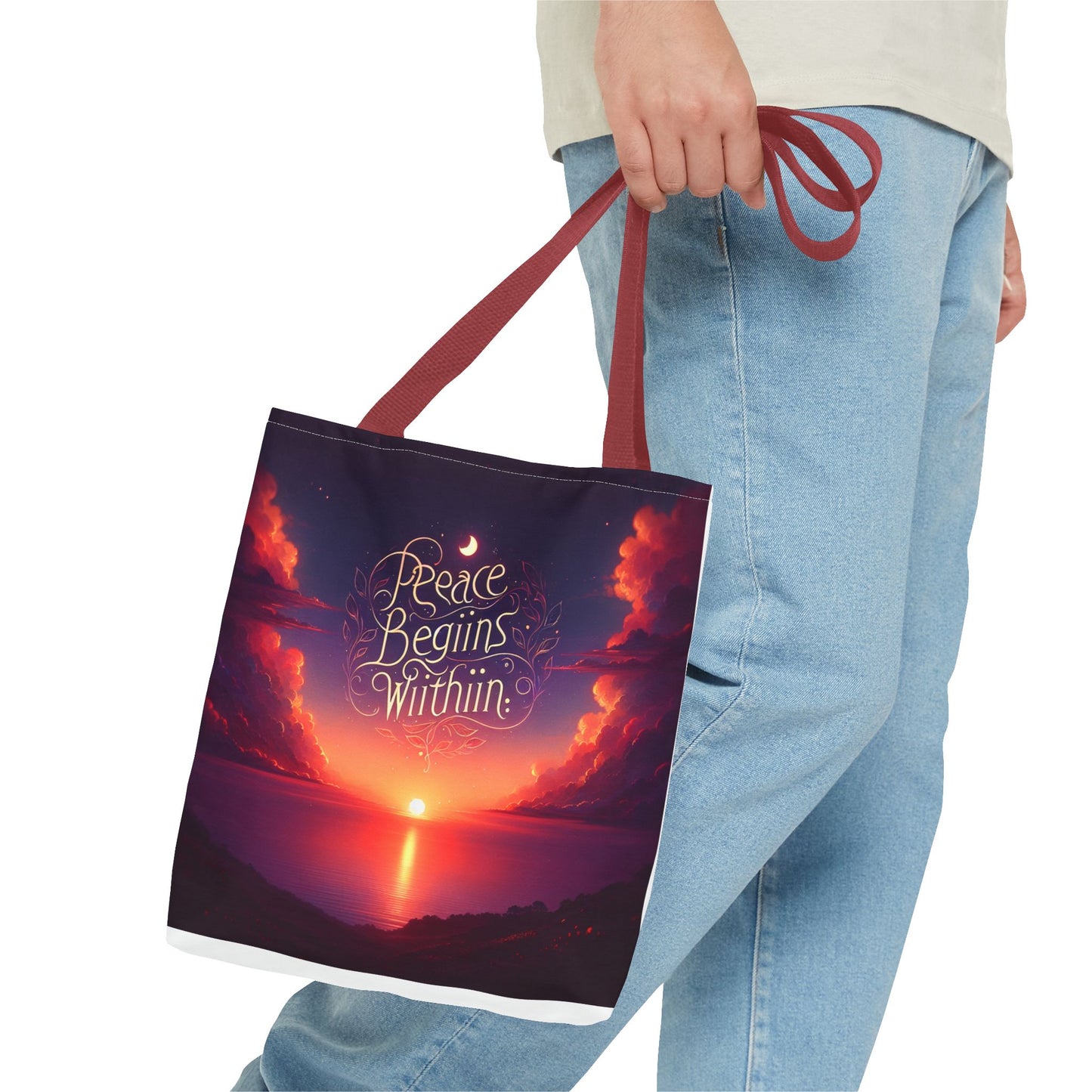 Inspirational Tote Bag - 'Peace Begins Within' - Chic & Versatile Carryall for Everyday Use