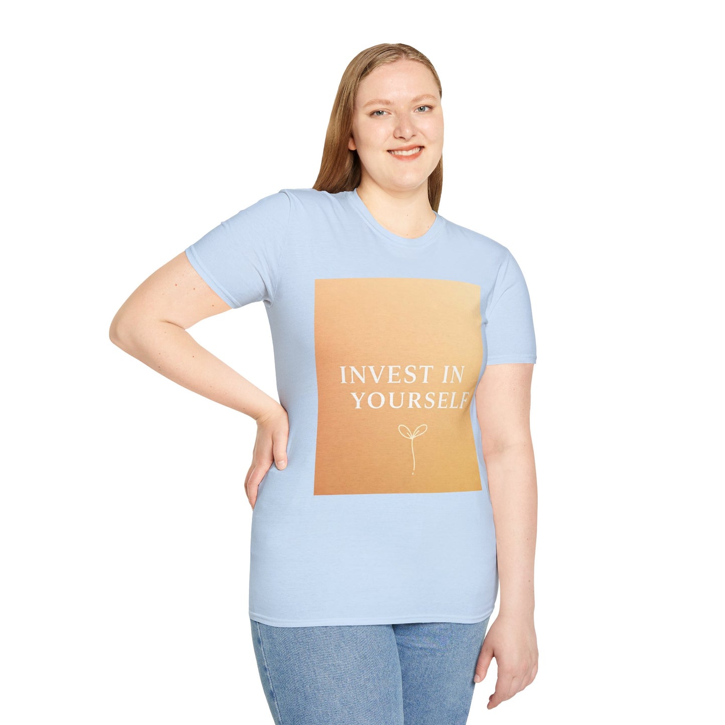 Front Print Design "Invest in Yourself" T-Shirt