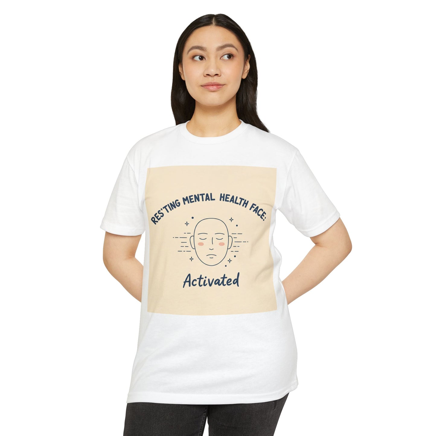 Front Print Design "Resting Mental Health Face" T-Shirt