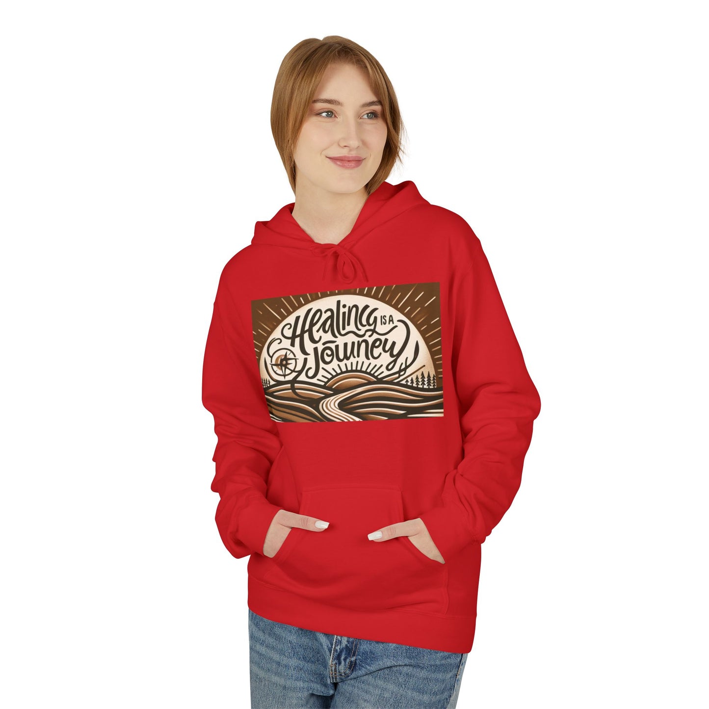 Healing Journey Unisex Fleece Hoodie - Cozy and Inspirational Wear