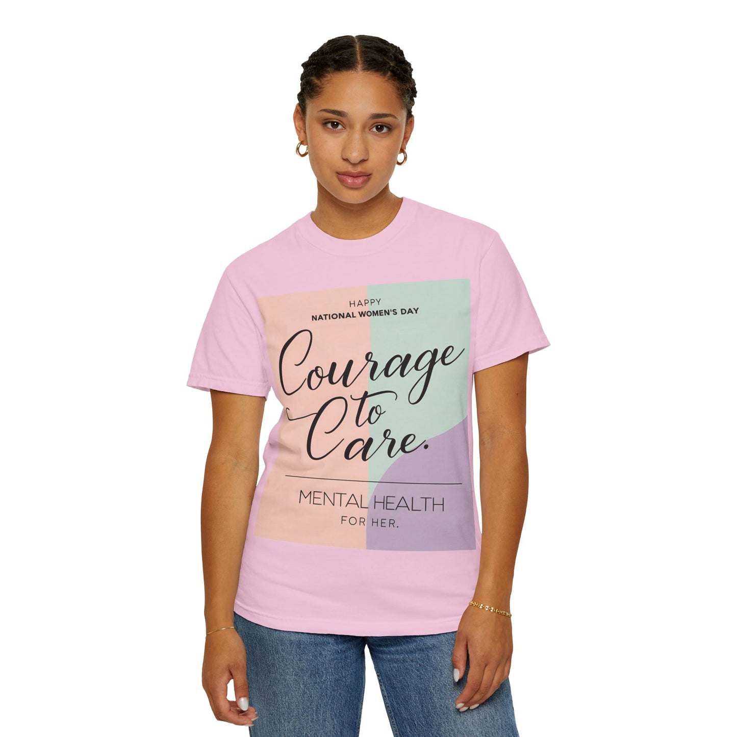 Courage to Care Unisex-T-hemp vir Geestesgesondheidsbewustheid