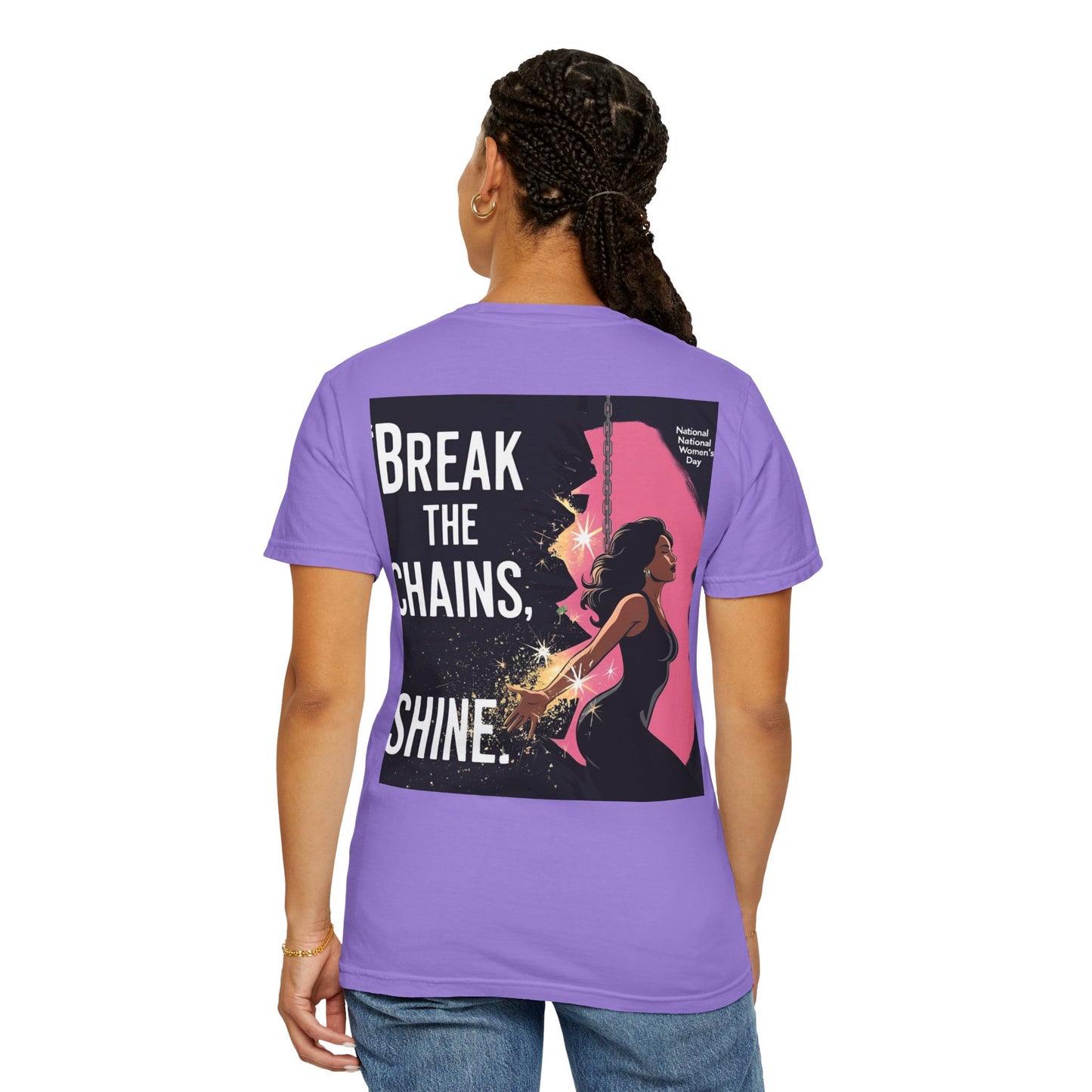 Empowerment T-Shirt: "Break the Chains, Shine" - Unisex Garment-Dyed Tee for National Freedom Day