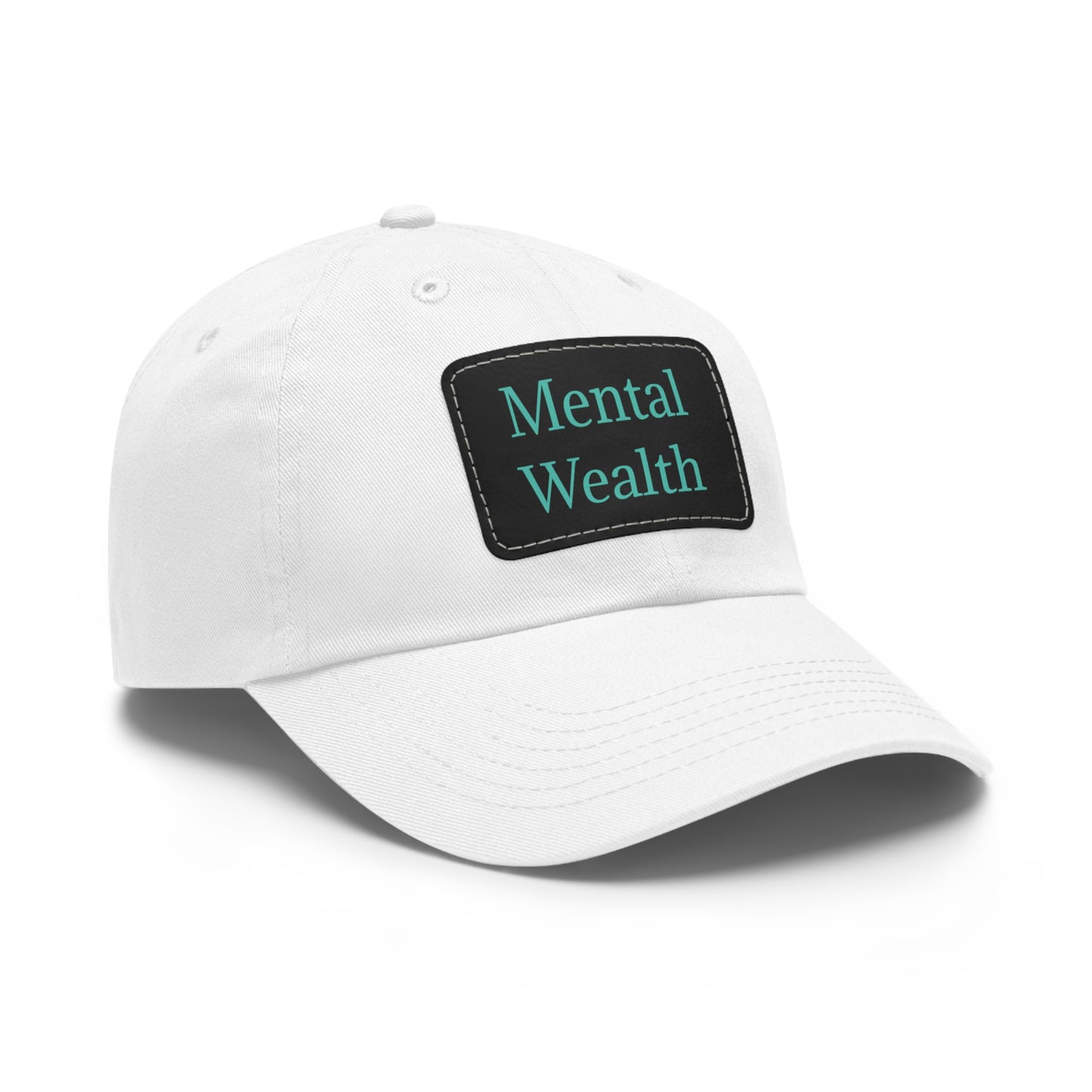 Mental Wealth Dad Hat with Leather Patch - Classic Style Cap for Mindfulness