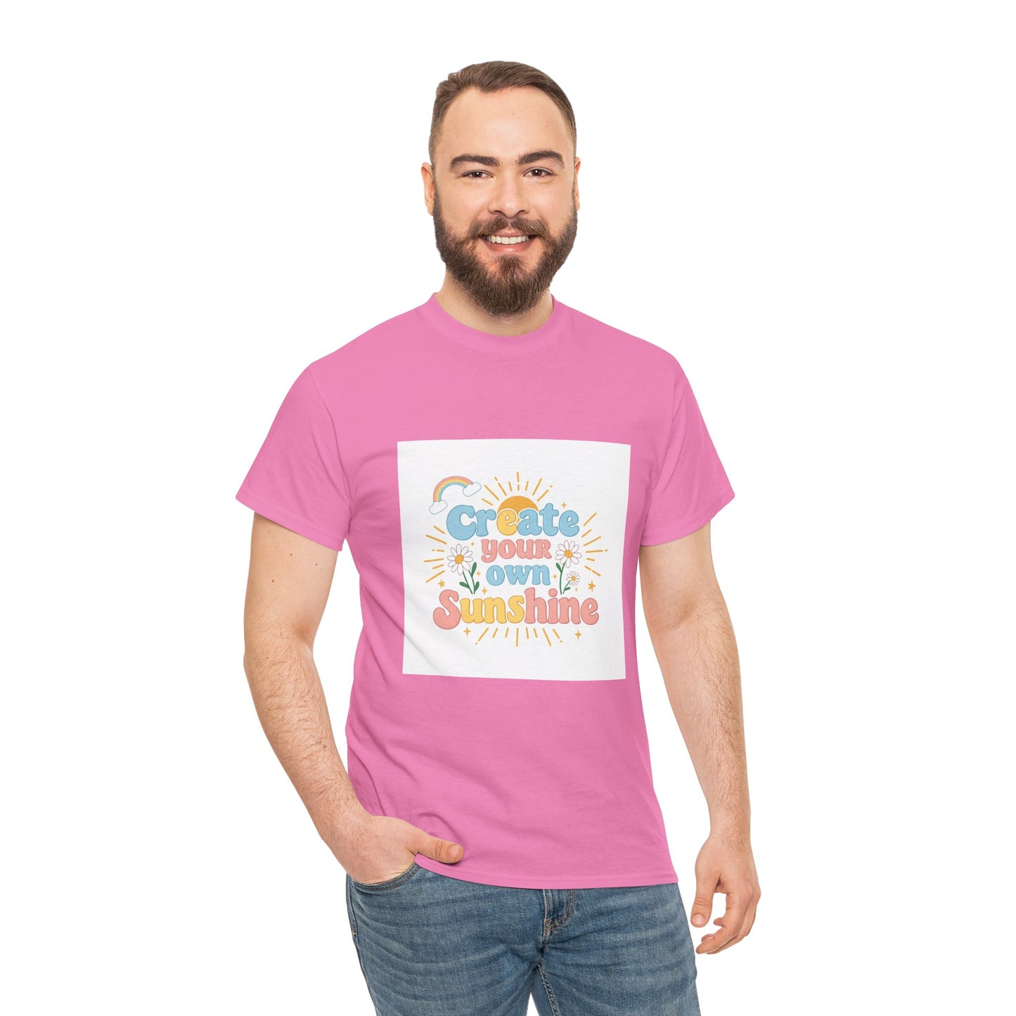 Create Your Own Sunshine Unisex Heavy Cotton Tee - Positive Vibe T-Shirt for Joyful Moments