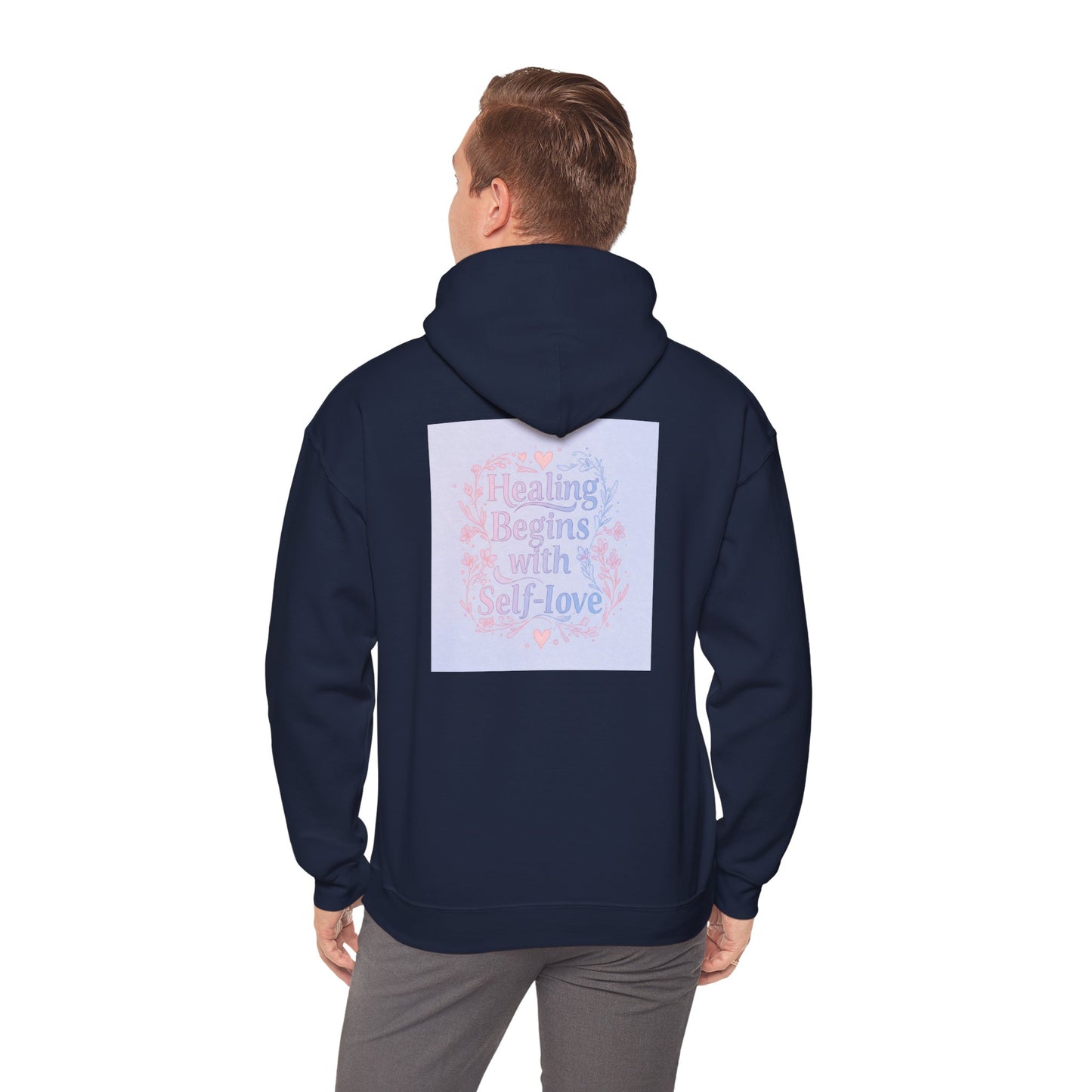 Back Print Design "Healing Begins with Self-Love" Hoodie