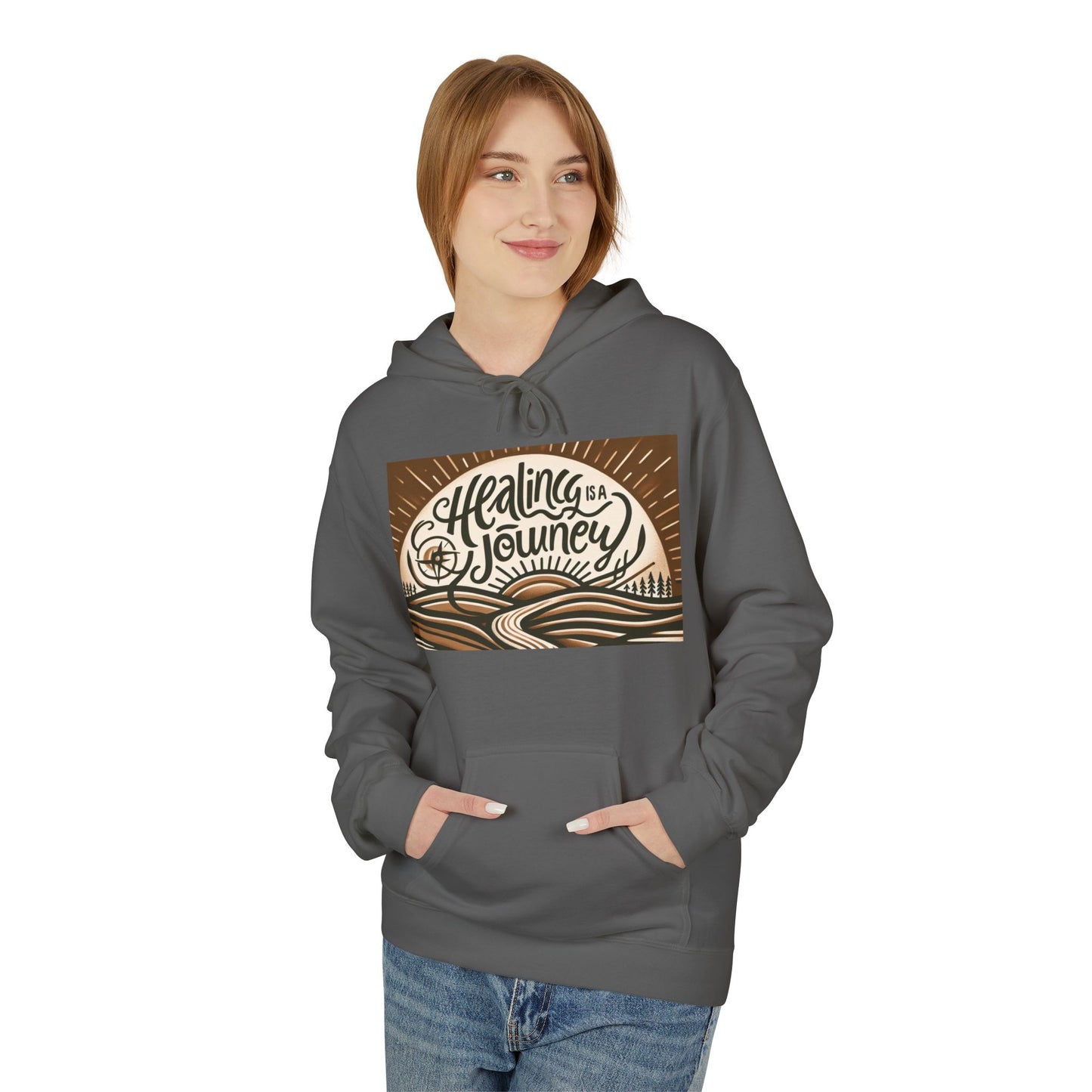 Healing Journey Unisex Fleece Hoodie - Cozy and Inspirational Wear