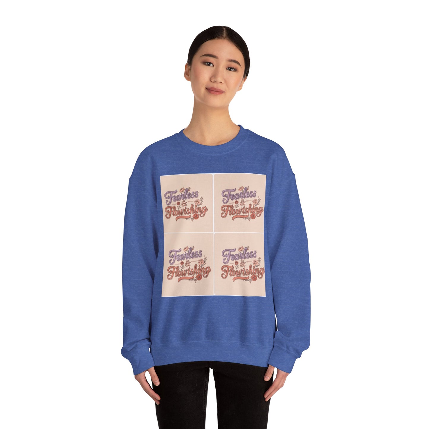 Fearless & Flourishing Crewneck Sweatshirt - Unisex Heavy Blend™ - Cozy Inspirational Apparel