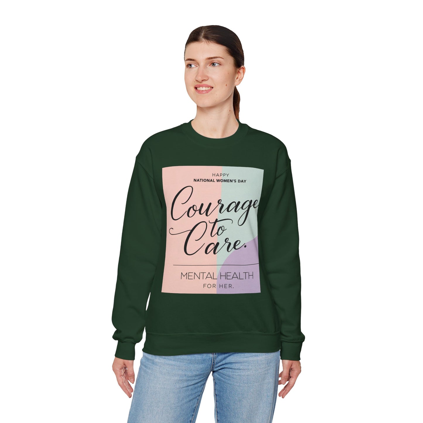 Courage to Care Sweatshirt vir Geestesgesondheidsbewustheid