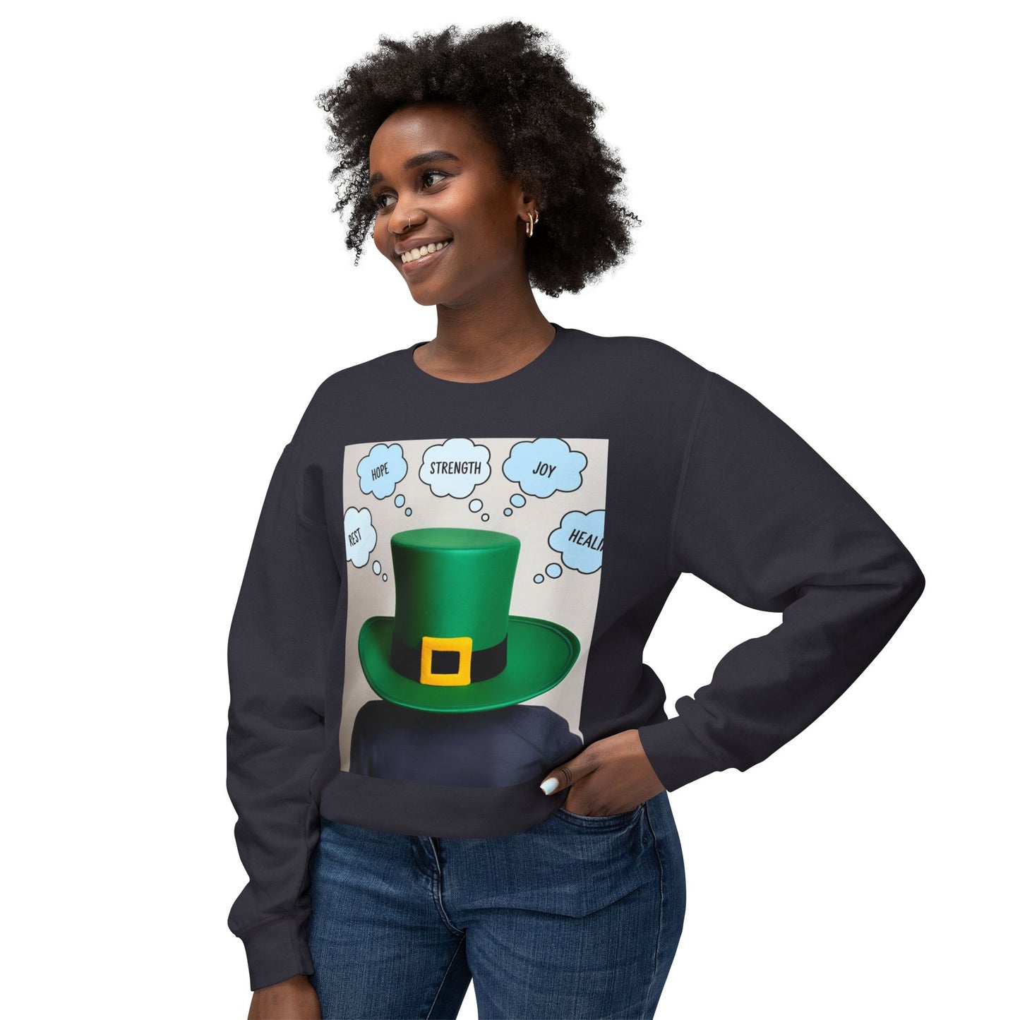 St Patrick's Day Crewneck-trui - Hoop, Krag, Vreugde, Genees