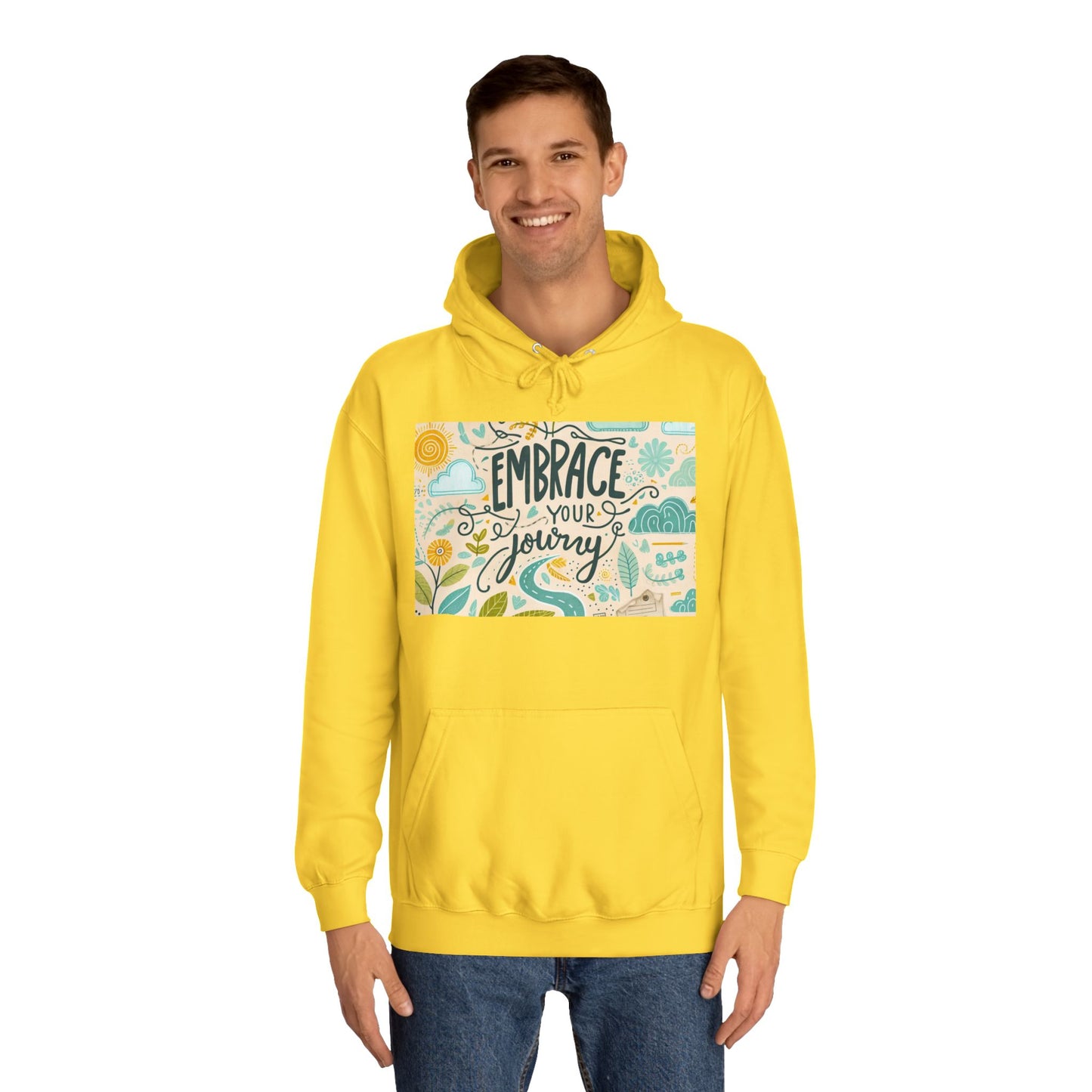 သင့်ခရီးကို Unisex College Hoodie - စိတ်အားထက်သန်သော နှစ်သိမ့်မှုကို ခံယူပါ။