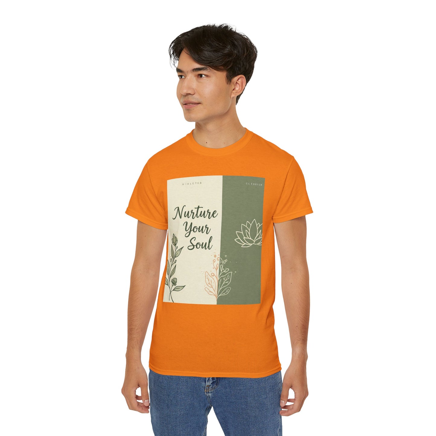 သင့်စိတ်ဝိညာဉ် Unisex Ultra Cotton Tee - ငြိမ်းချမ်းသော သဘာဝမှုတ်သွင်းထားသော ဒီဇိုင်းကို ပြုစုပျိုးထောင်ပါ။