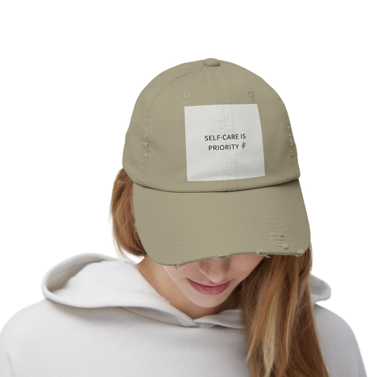 Distressed Cap - Self-Care is Priority Hat