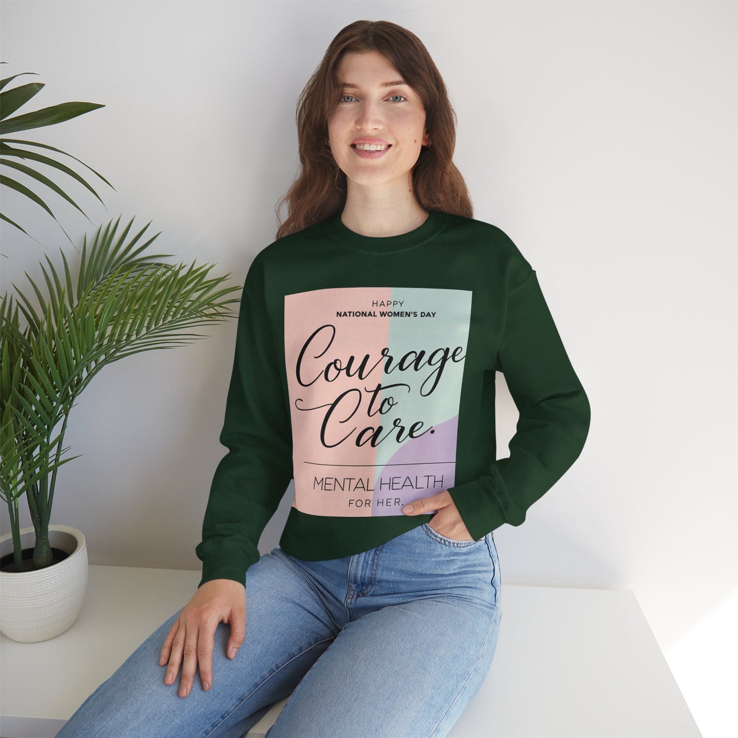 Courage to Care Sweatshirt vir Geestesgesondheidsbewustheid