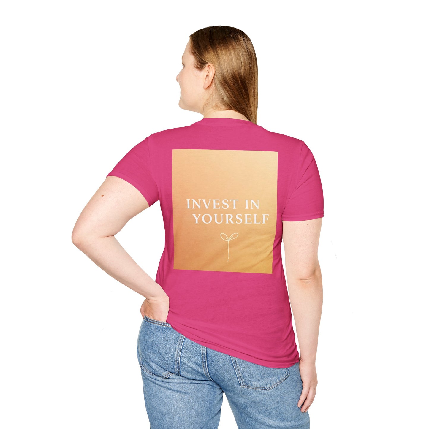 Front Print Design "Invest in Yourself" T-Shirt