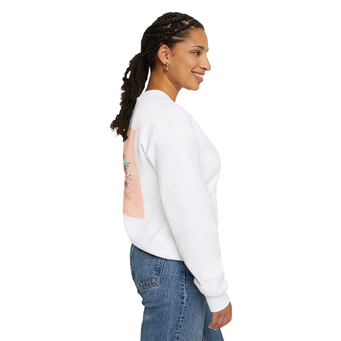 Back Print Design "Bloom with Self-Love" Sweatshirt