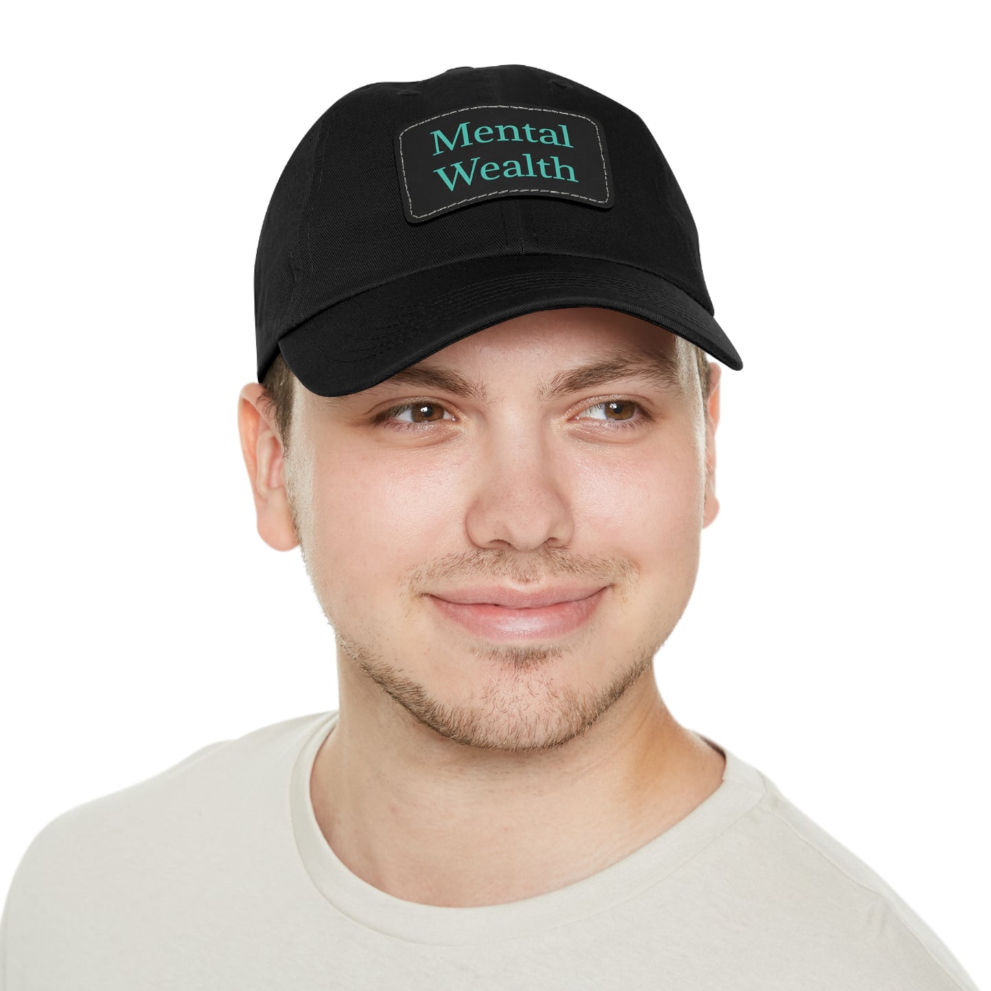 Mental Wealth Dad Hat with Leather Patch - Classic Style Cap for Mindfulness