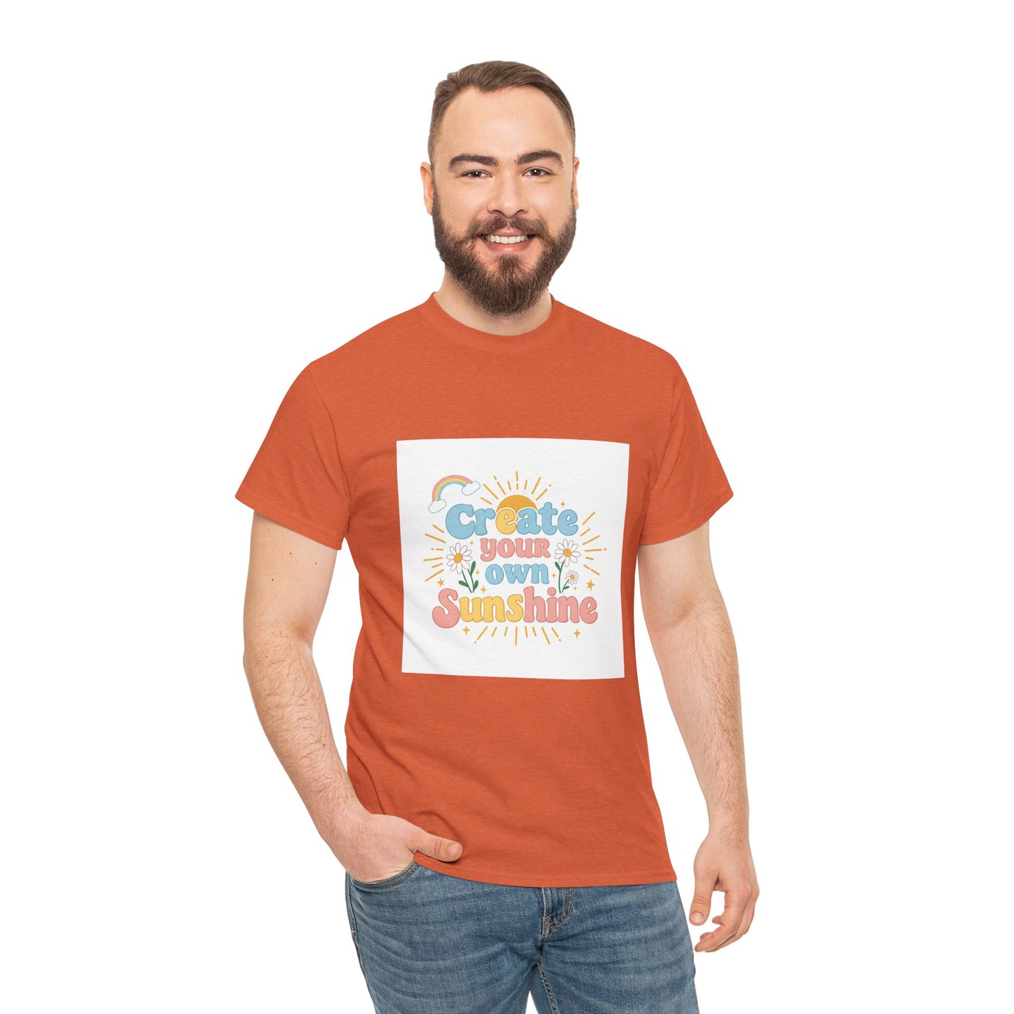 Create Your Own Sunshine Unisex Heavy Cotton Tee - Positive Vibe T-Shirt for Joyful Moments