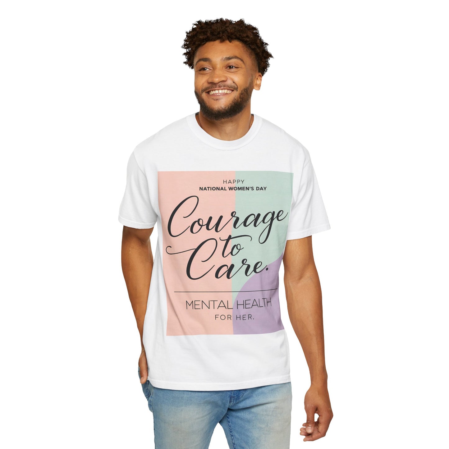 Courage to Care Unisex-T-hemp vir Geestesgesondheidsbewustheid