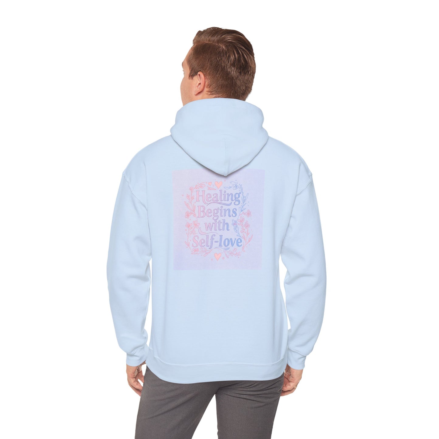 Back Print Design "Healing Begins with Self-Love" Hoodie