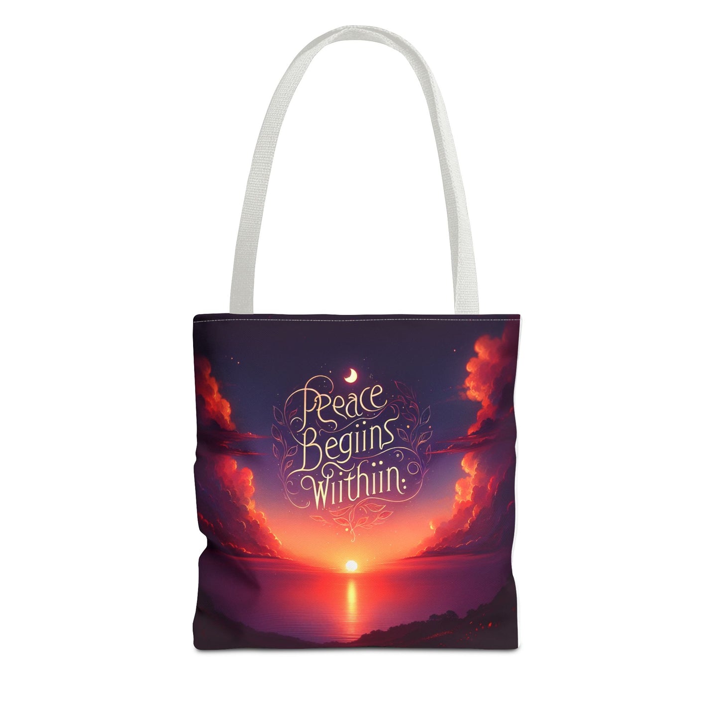 Inspirational Tote Bag - 'Peace Begins Within' - Chic & Versatile Carryall for Everyday Use