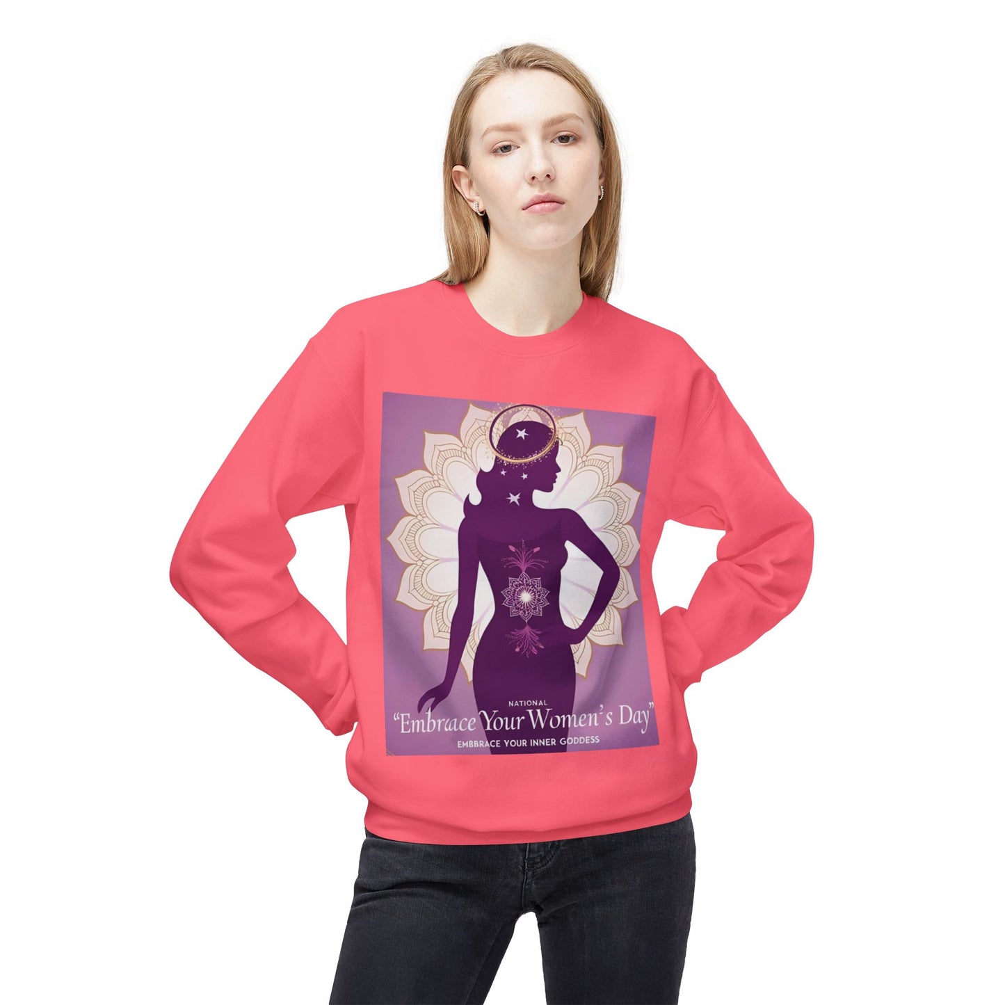 Embrace Your Inner Goddess Crewneck Sweatshirt - Women’s Day Celebration