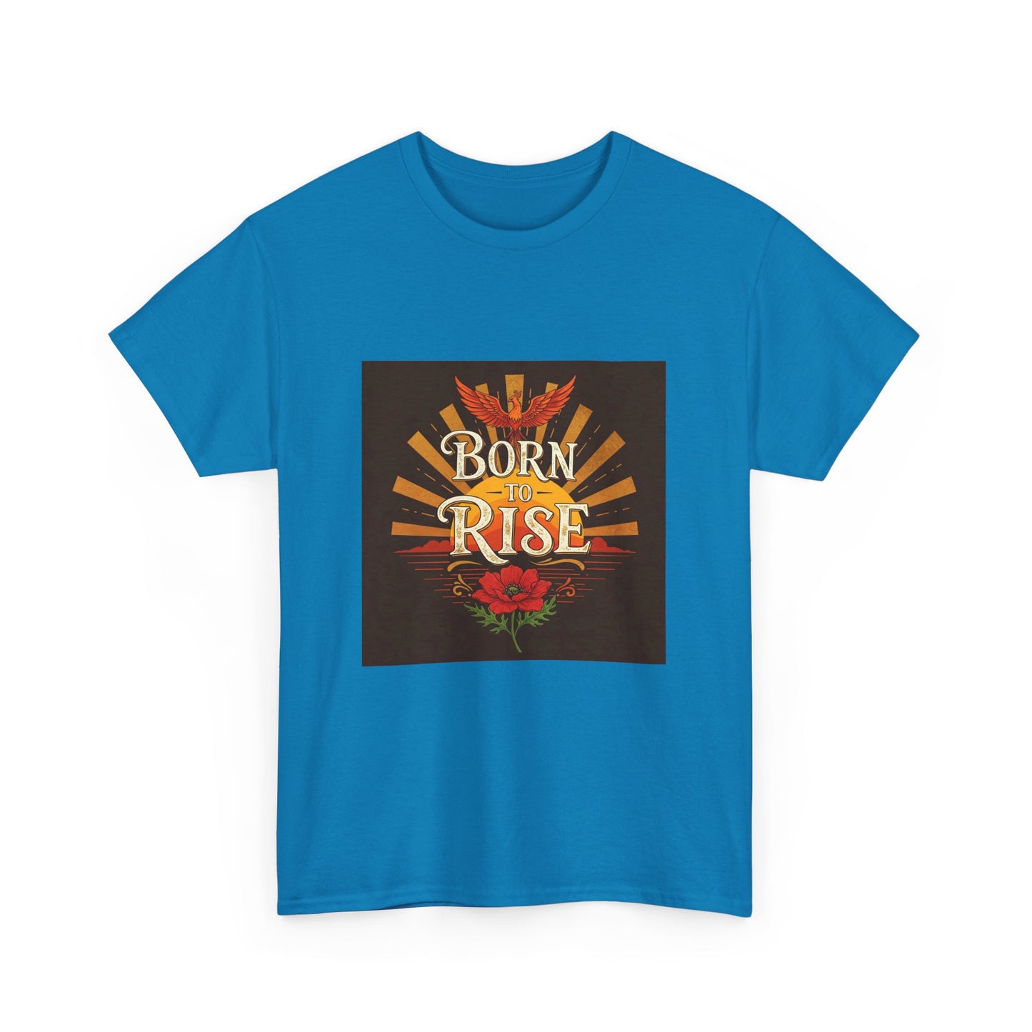 Born to Rise Unisex Heavy Cotton Tee - Inspirational Graphic Shirt