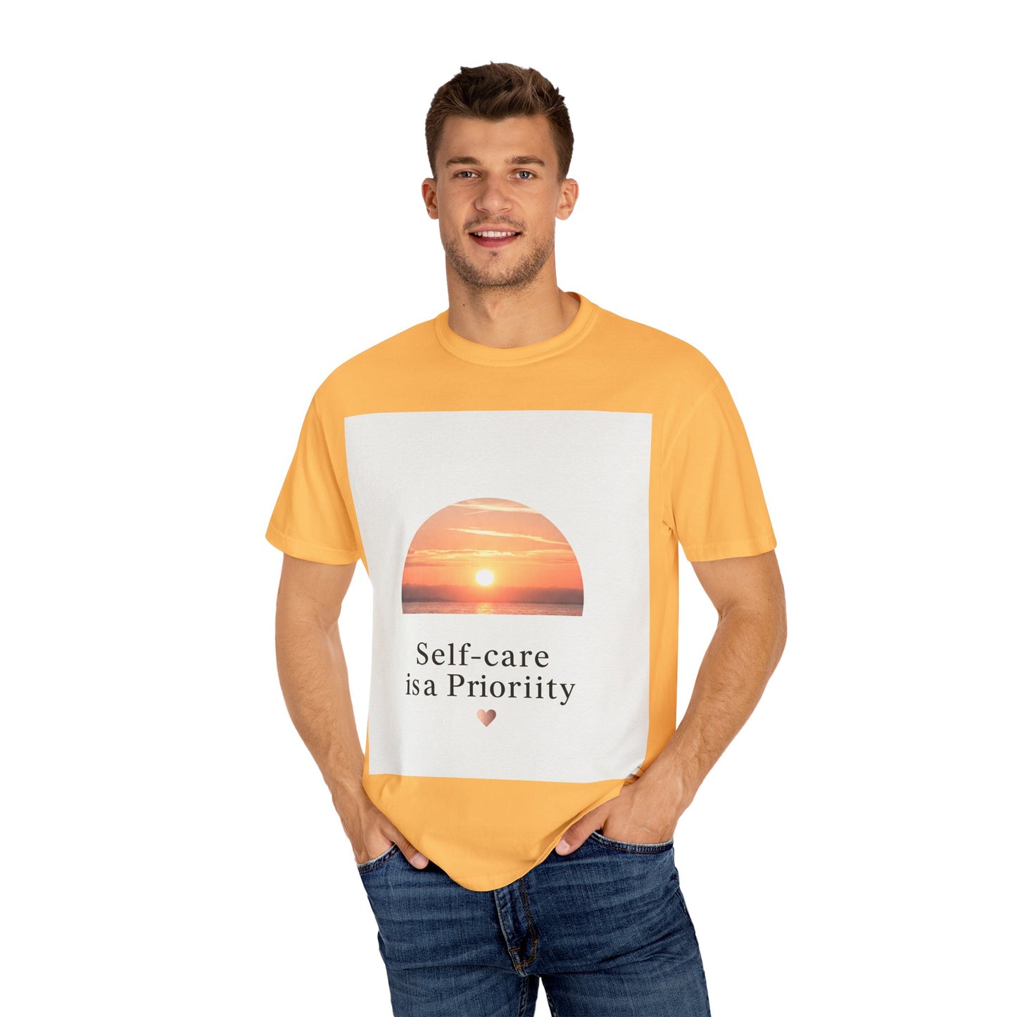 Self-Care ဦးစားပေး Unisex Garment-Dyed T-Shirt