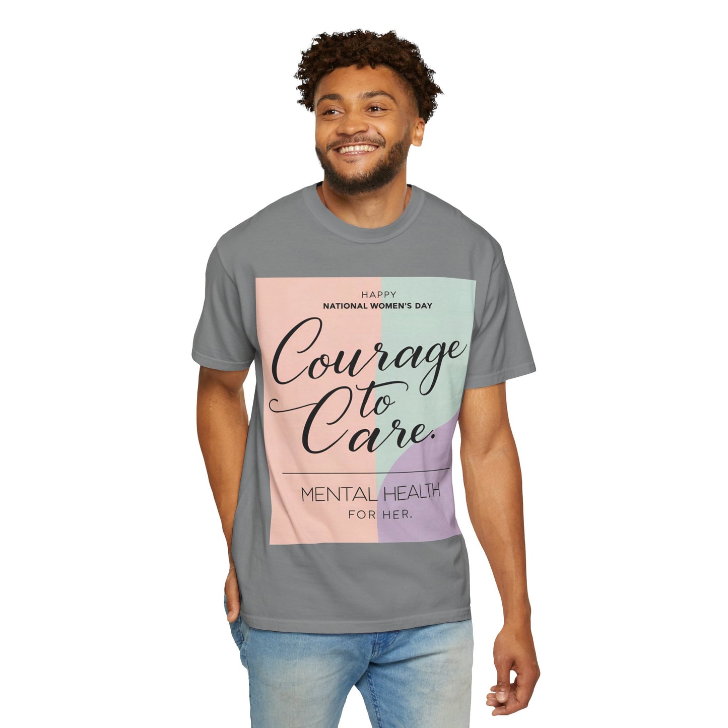 Courage to Care Unisex-T-hemp vir Geestesgesondheidsbewustheid