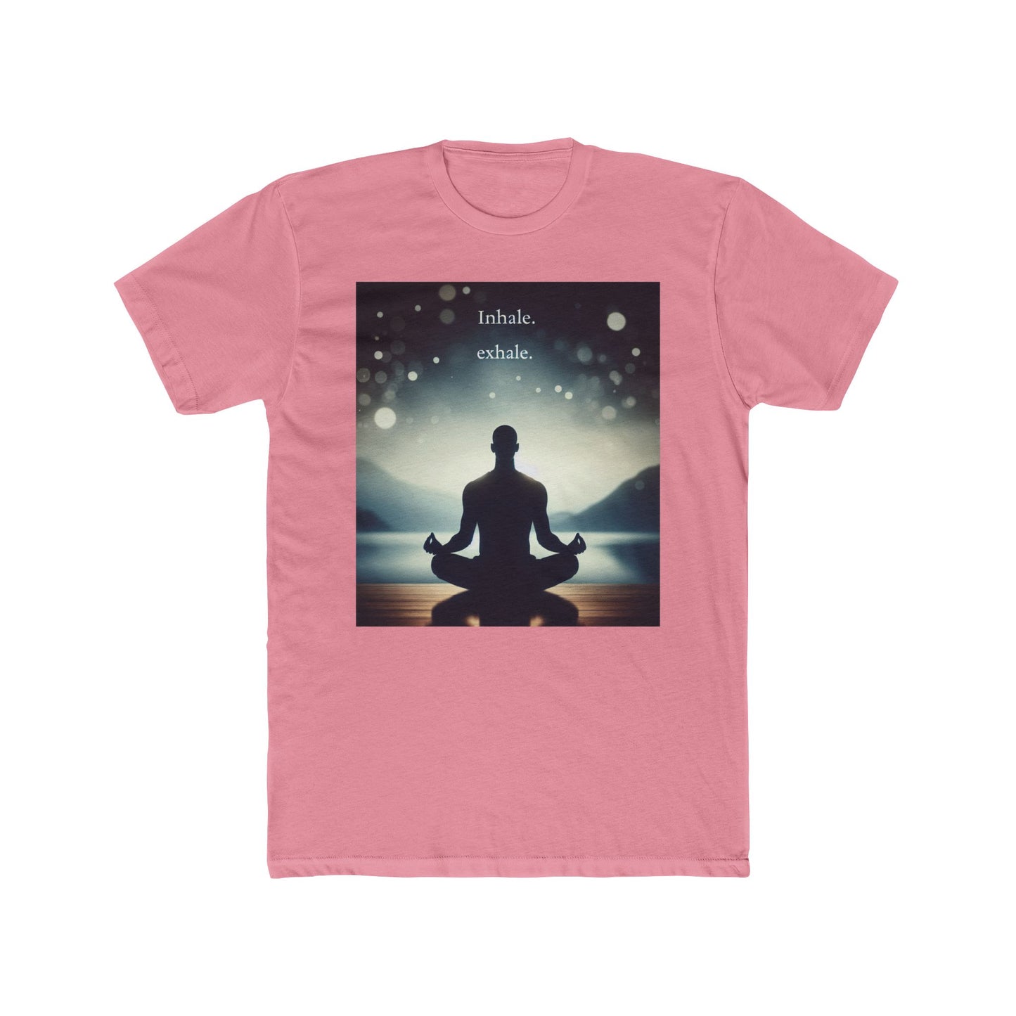 Mindfulness Meditation Tee - "Inhale. Exhale." - Unisex Cotton Crew