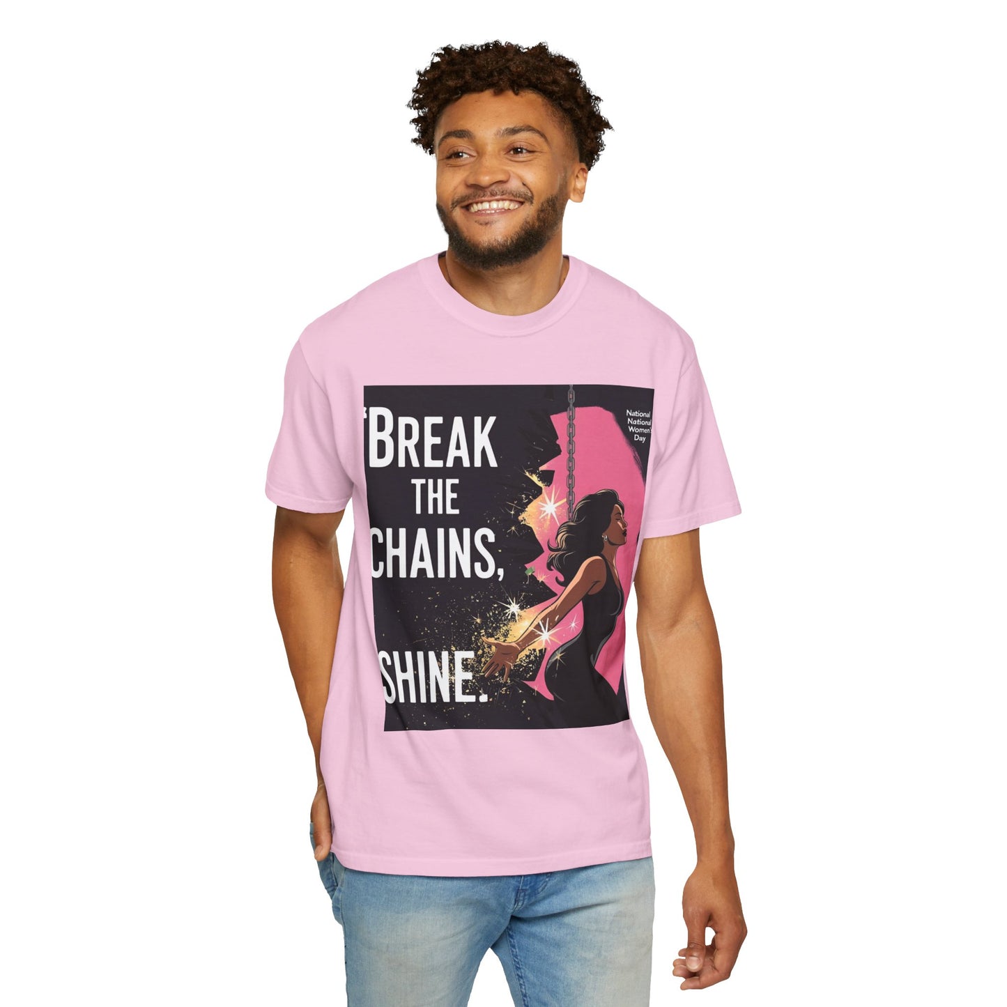 Empowerment T-Shirt: "Break the Chains, Shine" - Unisex Garment-Dyed Tee for National Freedom Day