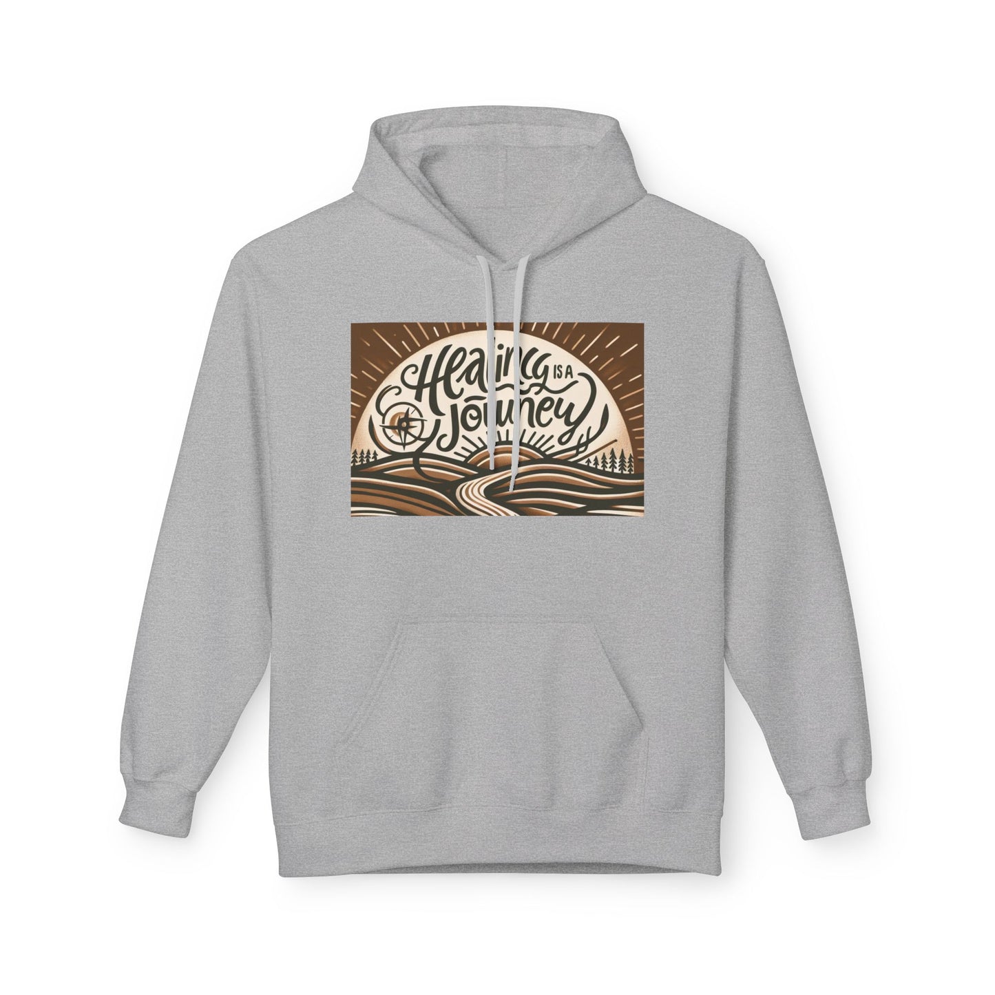 Healing Journey Unisex Fleece Hoodie - Cozy and Inspirational Wear