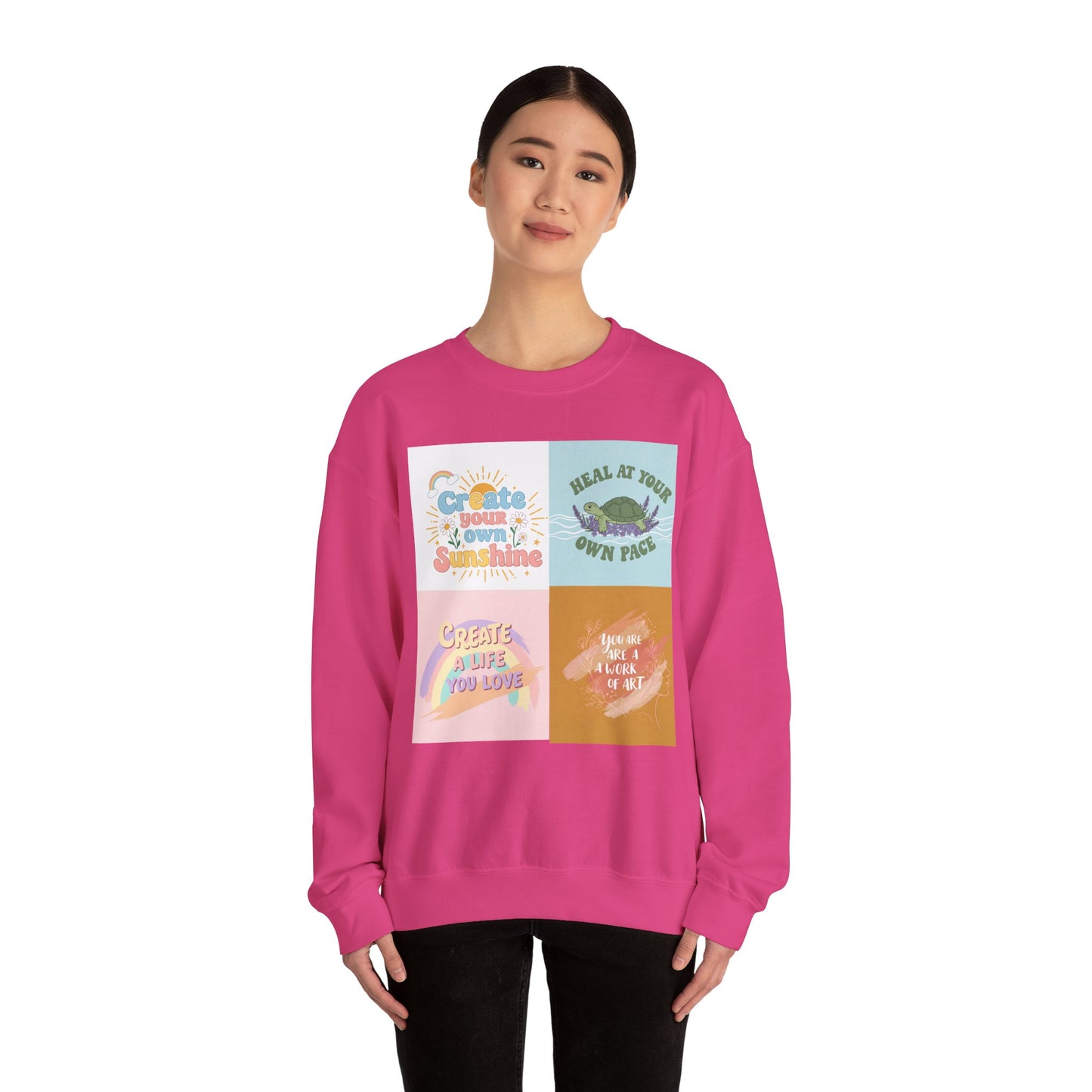 Inspirational Crewneck Sweatshirt - "Create Your Own Sunshine" & More