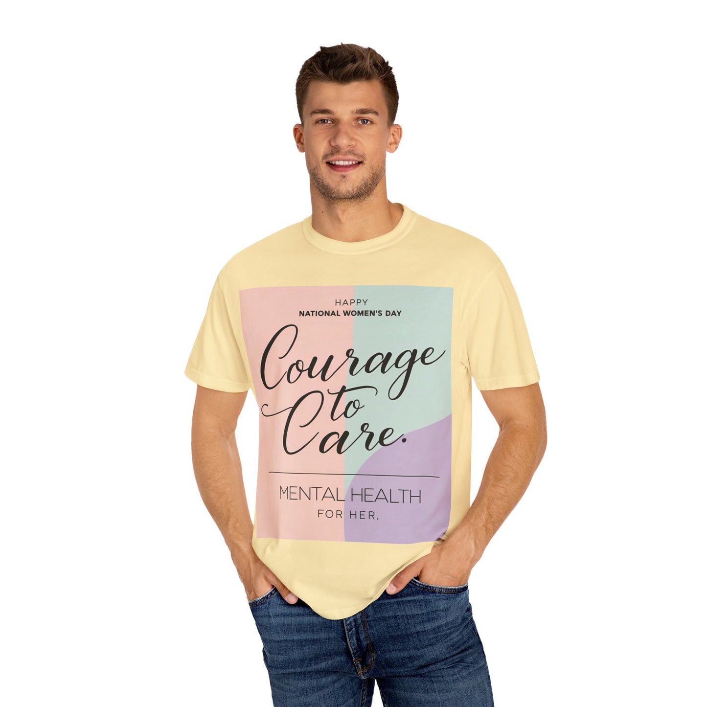 Courage to Care Unisex-T-hemp vir Geestesgesondheidsbewustheid