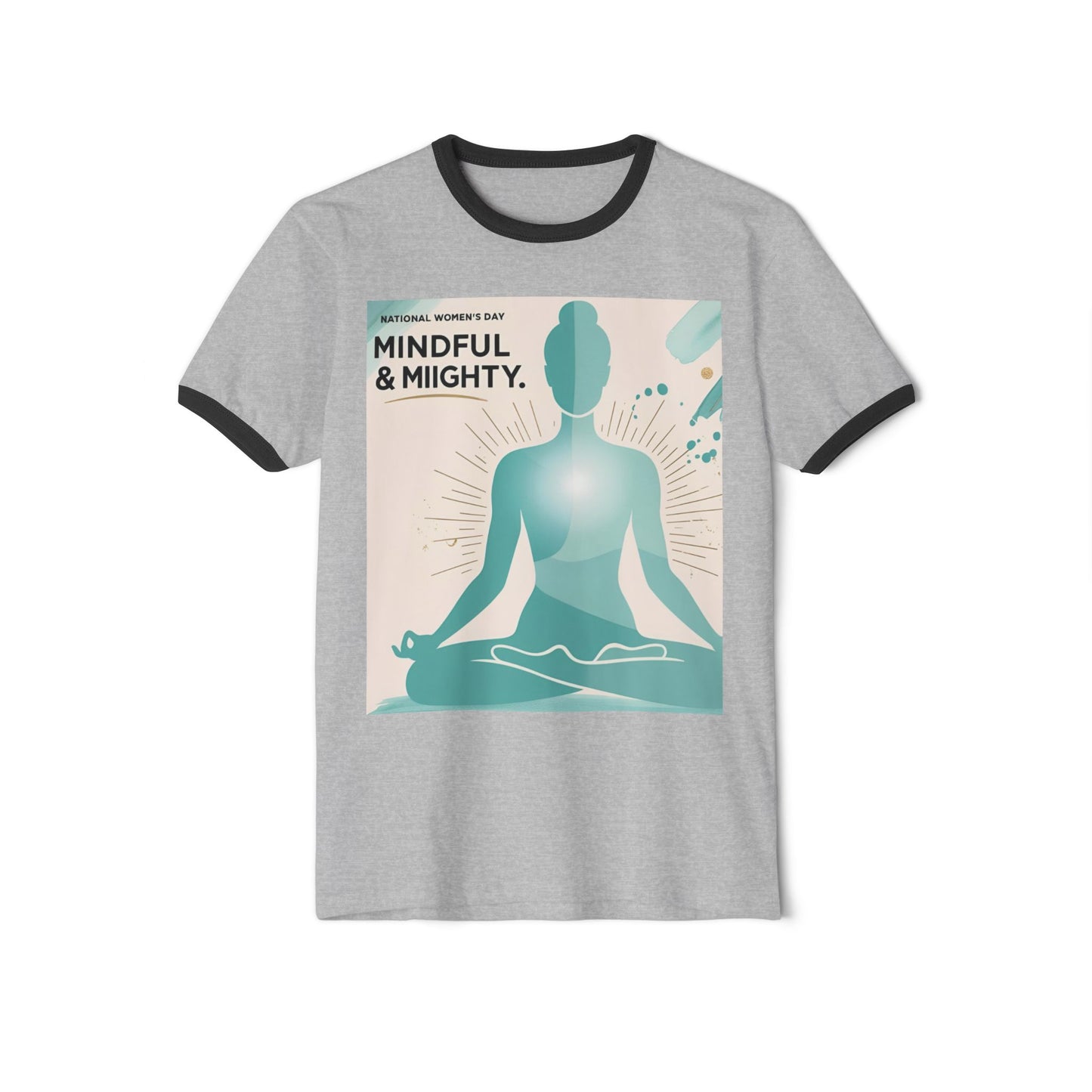 Mindful & Mighty Unisex Cotton Ringer T-Shirt for Women's Day