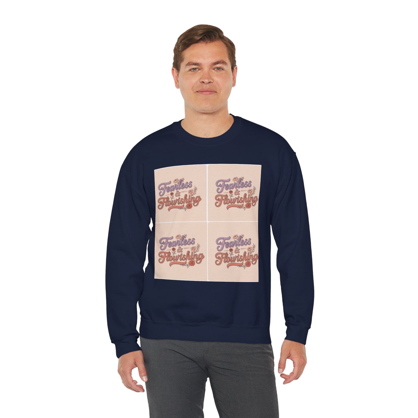 Fearless & Flourishing Crewneck Sweatshirt - Unisex Heavy Blend™ - Cozy Inspirational Apparel