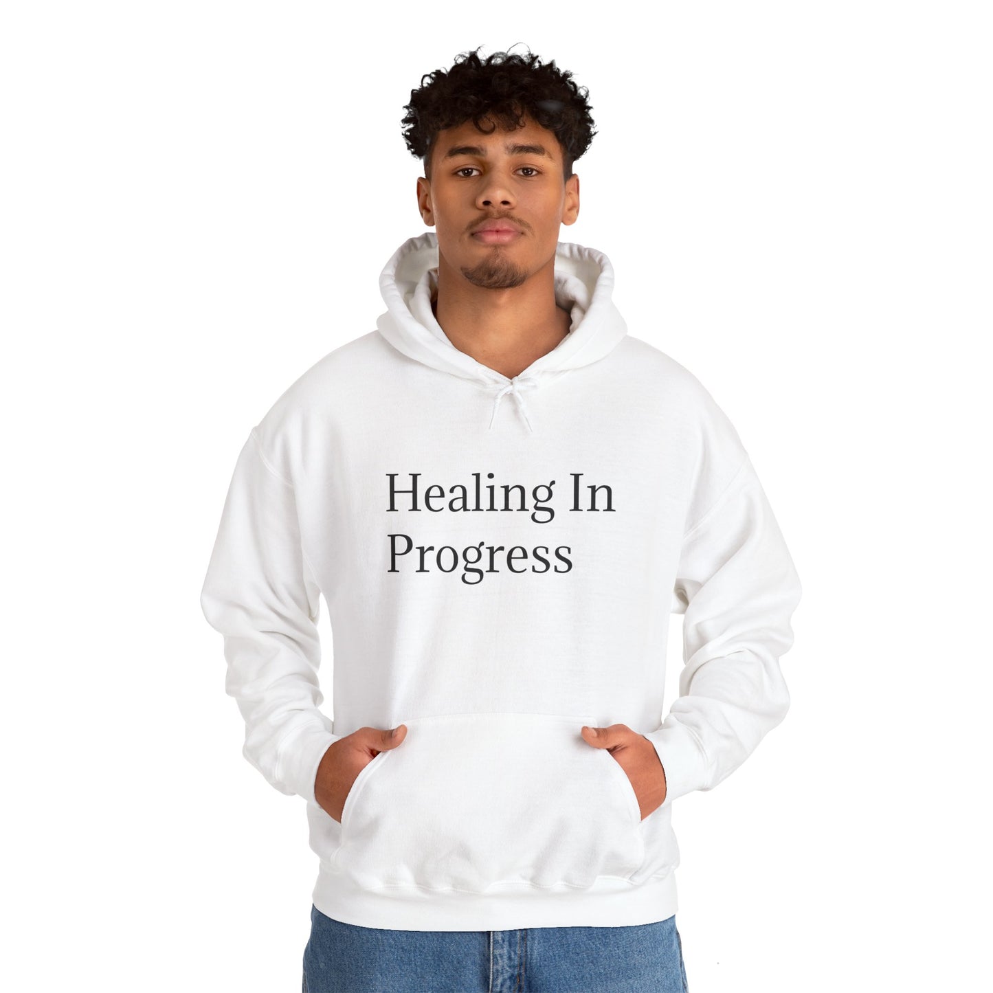 တိုးတက်မှုအတွက် ကုစားခြင်း Unisex Heavy Blend Hoodie - Self-Care &amp; Relaxation အတွက် ဇိမ်ခံအင်္ကျီ