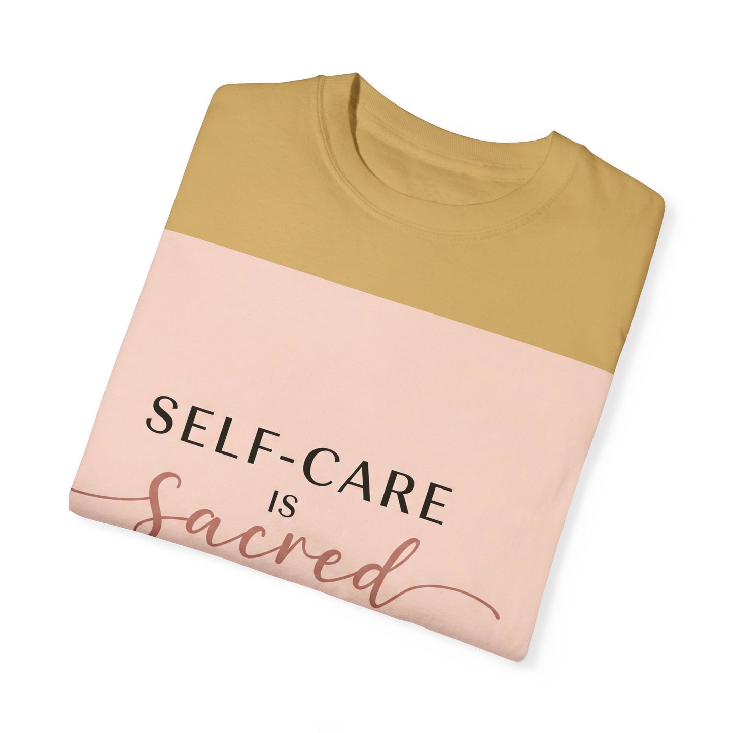 Front Print Design "Self-Care is Sacred" T-Shirt