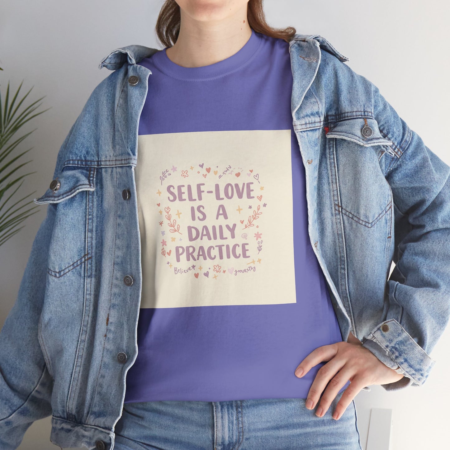 Self-Love is a Daily Practice Unisex Heavy Cotton Tee - Inspirational Graphic Tee