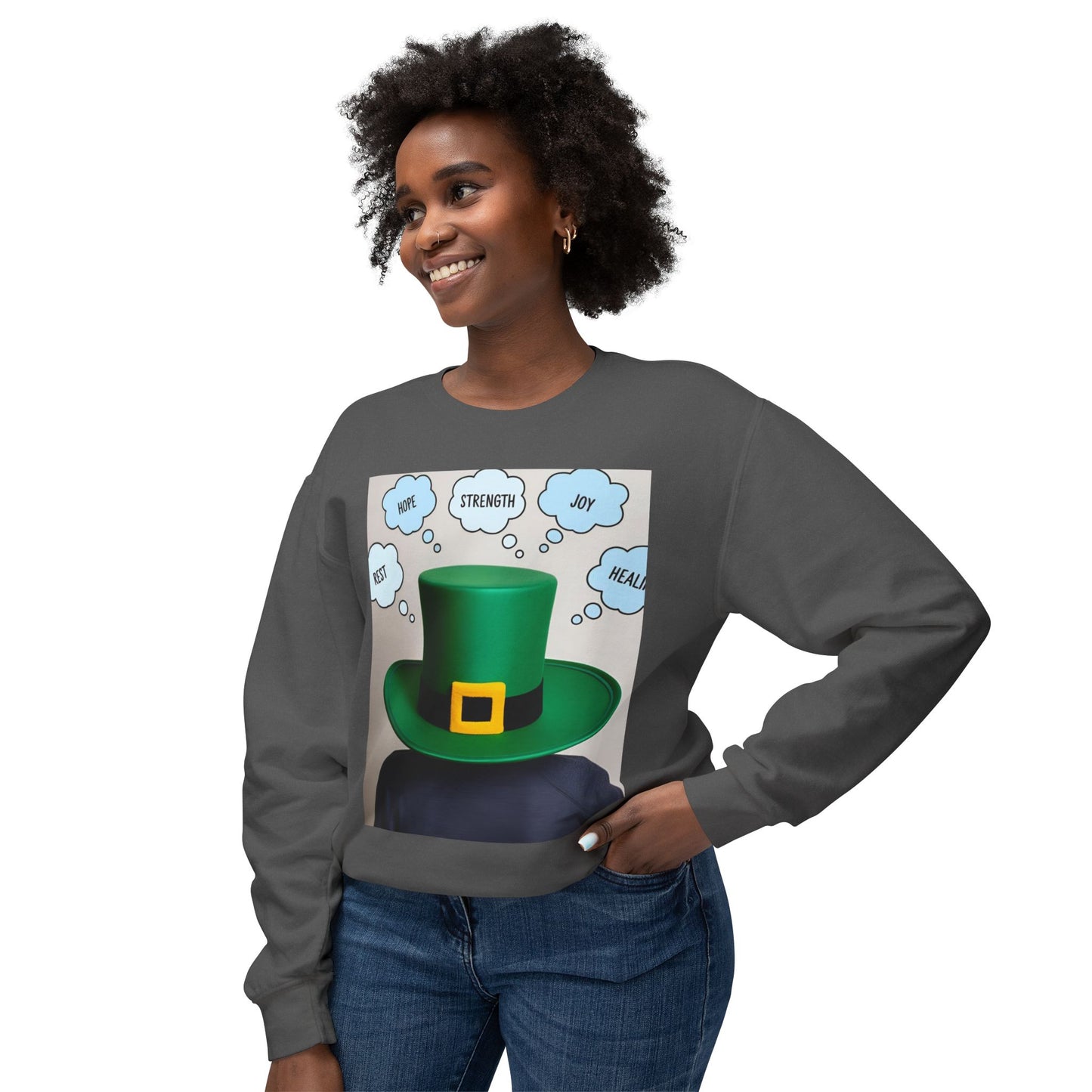 St Patrick's Day Crewneck-trui - Hoop, Krag, Vreugde, Genees