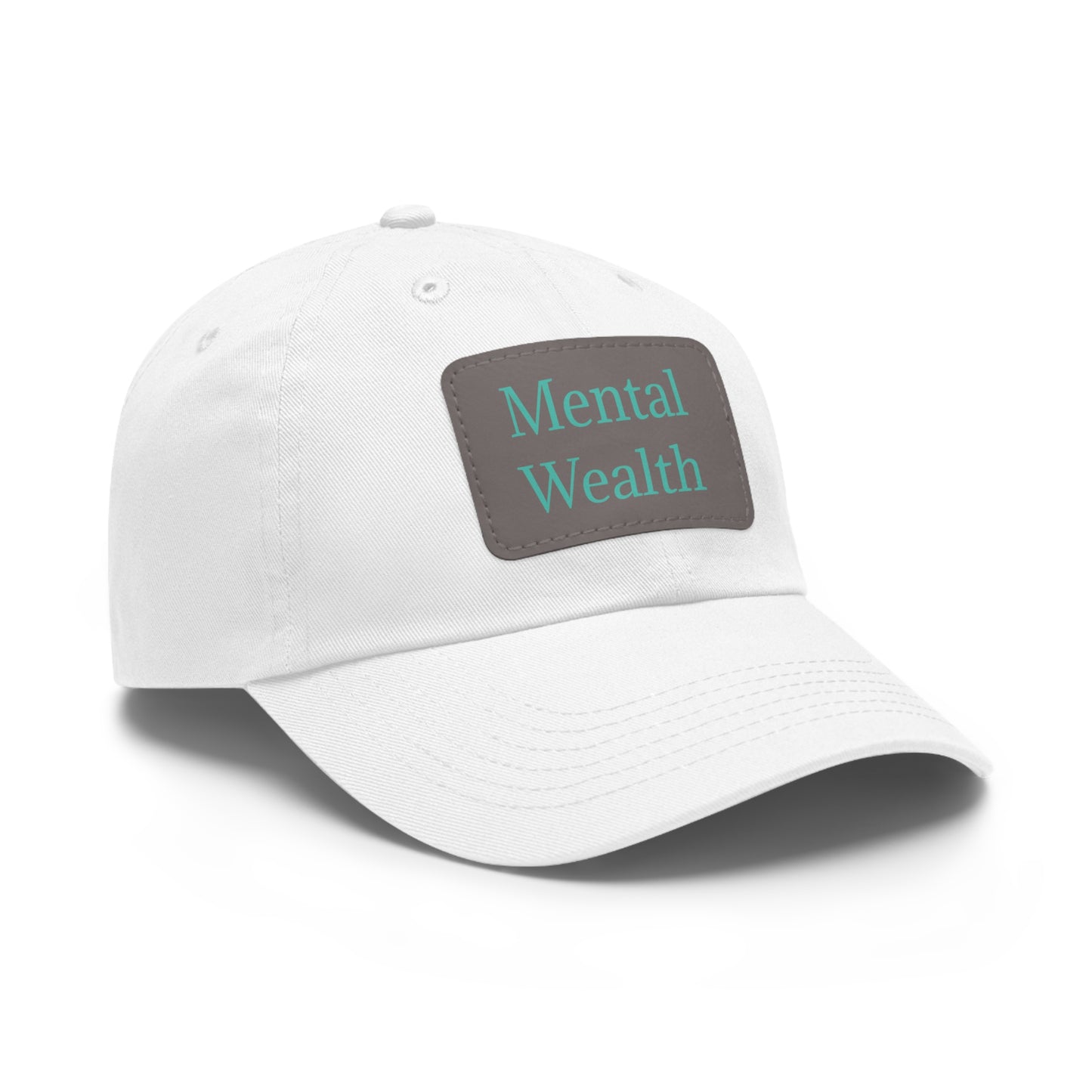 Mental Wealth Dad Hat with Leather Patch - Classic Style Cap for Mindfulness